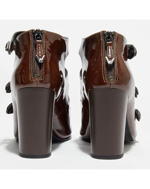 Slingbacks Babies en Cuir Vic marron foncé - Talon 9 cm