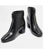 Bottines en Cuir Moonlight noires - Talon 6,5 cm