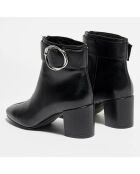 Bottines en Cuir Moonlight noires - Talon 6,5 cm