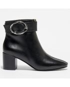 Bottines en Cuir Moonlight noires - Talon 6,5 cm