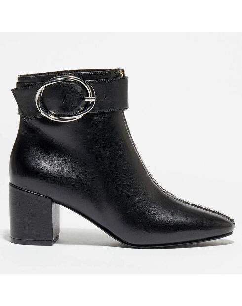 Bottines en Cuir Moonlight noires - Talon 6,5 cm