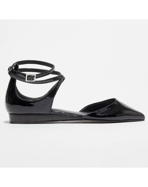 Chaussures ouvertes en Cuir Verni Edith noires