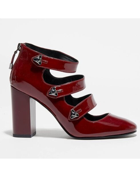 Babies en Cuir Verni Vic bordeaux - Talon 8,5 cm