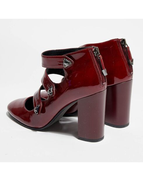 Babies en Cuir Verni Vic bordeaux - Talon 8,5 cm