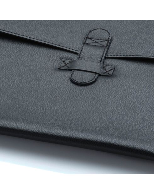 Housse MacBook Pro 13 /Air 13 en Cuir grainé Nat noire - 33.8x24 cm