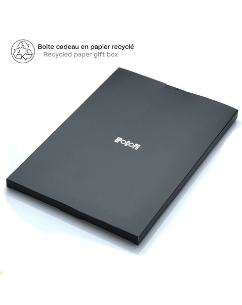 Housse MacBook Pro 13 /Air 13 en Cuir grainé Nat noire - 33.8x24 cm