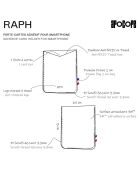 Porte-cartes adhésif pour smartphone en Cuir recyclé Raph gris - 8x6.5 cm