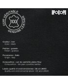 Porte-cartes adhésif pour smartphone en Cuir grainé Raph noir - 8x6.5 cm