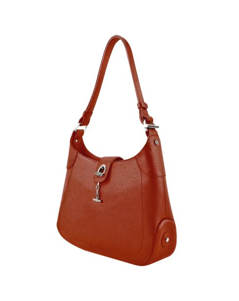 Sac porté épaule en Cuir Paris argile - 32x30x8 cm