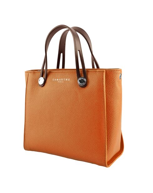 Sac à main en Cuir Fidele orange - 25x23x12 cm