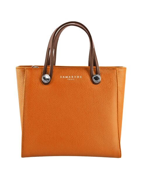 Sac à main en Cuir Fidele orange - 25x23x12 cm