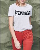 T-shirt Féministe gris clair