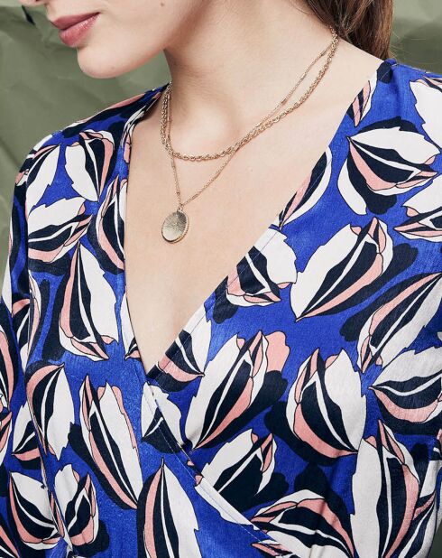 Blouse Raja cache-cœur imprimée multicolore