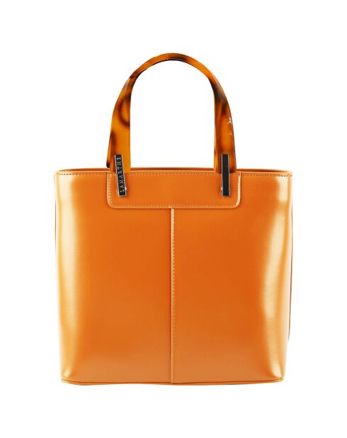 Sac à main en Cuir Portofino orange - 24.5x23x12 cm