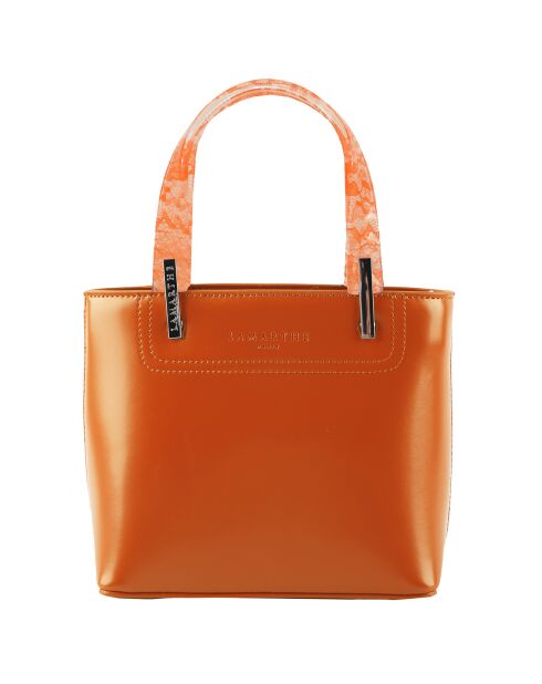 Sac à main en Cuir Portofino orange - 20x18x10 cm