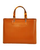 Sac à main en Cuir Portofino orange - 35x25x11 cm