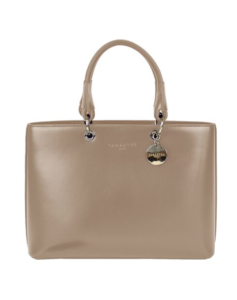 Sac à main en Cuir Caprice taupe - 35x25x11 cm