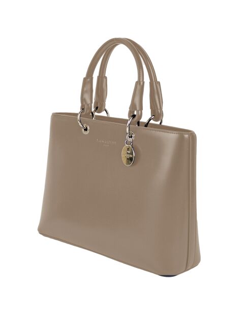 Sac à main en Cuir Caprice taupe - 35x25x11 cm