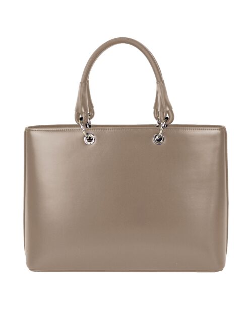 Sac à main en Cuir Caprice taupe - 35x25x11 cm