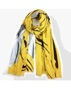 Étole 100% Coton bio Meduse jaune - 100x200 cm