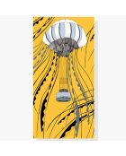 Étole 100% Coton bio Meduse jaune - 100x200 cm