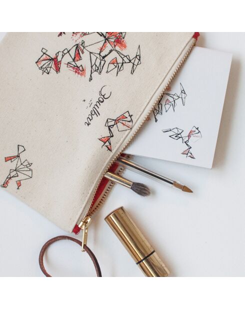 Pochette Constellation beige - 21x15 cm