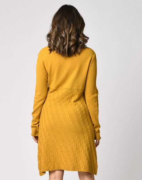 Robe Pull Tyler en Maille mélangée moutarde