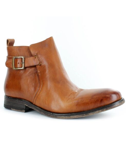 Bottines en Cuir Bora Bora cognac