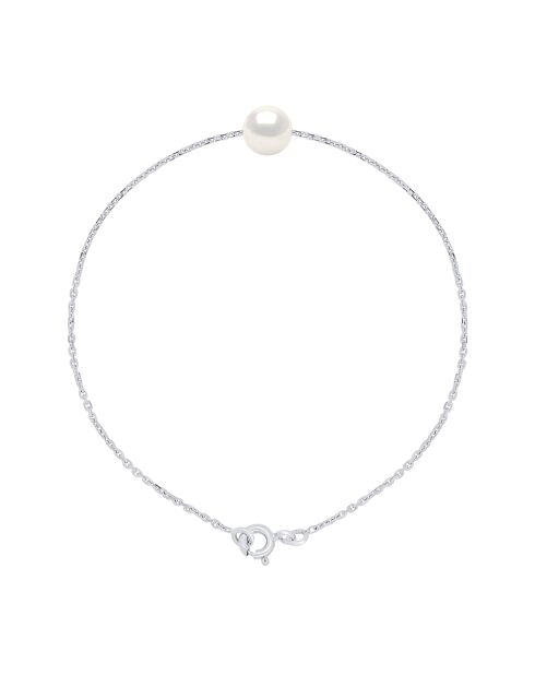 Bracelet Leila Or Blanc & Perle d'Eau Douce blanc naturel