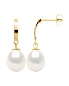 Boucles d'oreilles Or Jaune & Perles d'Eau Douce blanc naturel