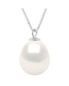 Halskette aus Weißgold und weißer Süßwasserperle