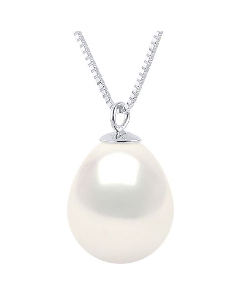 Halskette aus Weißgold und weißer Süßwasserperle