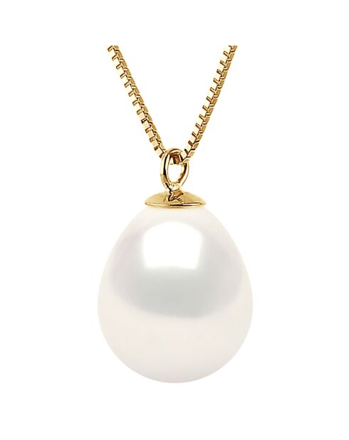 Collana in oro giallo e perle d'acqua dolce bianche