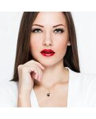 Collier Toi & Moi Or Jaune & Perles d'Eau Douce noir/blanc