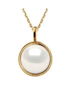 Pendentif & chaîne Or Jaune Perle d'Eau Douce blanc naturel