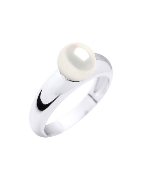 Bague Prestige Argent & Perle d'Eau Douce blanche