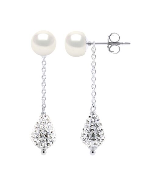 Boucles d'oreilles Argent & Perles d'Eau Douce blanches