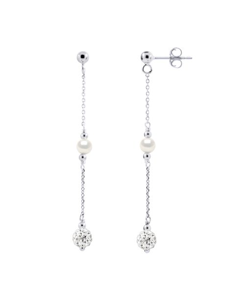 Boucles d'oreilles Barbara Argent & Perles d'Eau Douce blanc naturel