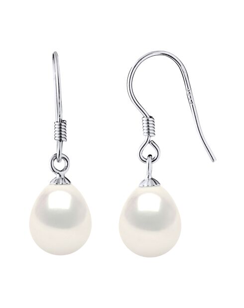 Boucles d'oreilles Articulées Argent & Perles d'Eau Douce blanc naturel