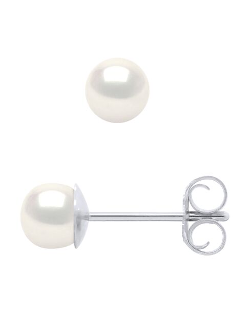 Boucles d'oreilles Rosa Argent & Perles d'Eau Douce blanc naturel