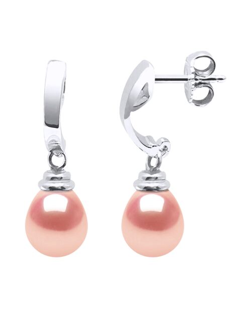 Boucles d'oreilles Dalia Argent Perles d'Eau Douce roses