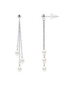 Boucles d'oreilles Pendantes Argent  & Perles d'Eau Douce blanc naturel