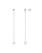 Boucles d'oreilles pendantes Argent & Perles d'Eau Douce blanc naturel