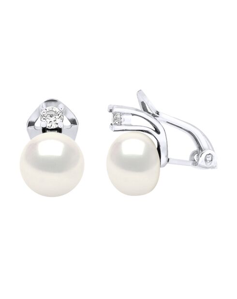 Boucles d'oreilles Alexa Argent & Perles d'Eau Douce blanches