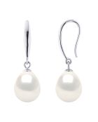 Boucles d'oreilles en Argent  & Perles de Culture d'Eau Douce Poires blanches