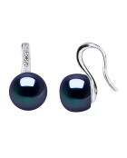 Boucles d'oreilles Joaillerie Argent & Perles d'Eau Douce noires