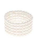 Bracelet 5 rangs Perles d'Eau Douce blanches