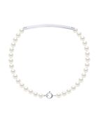 Bracelet Love Gourmette Argent Perles d'Eau Douce blanc naturel