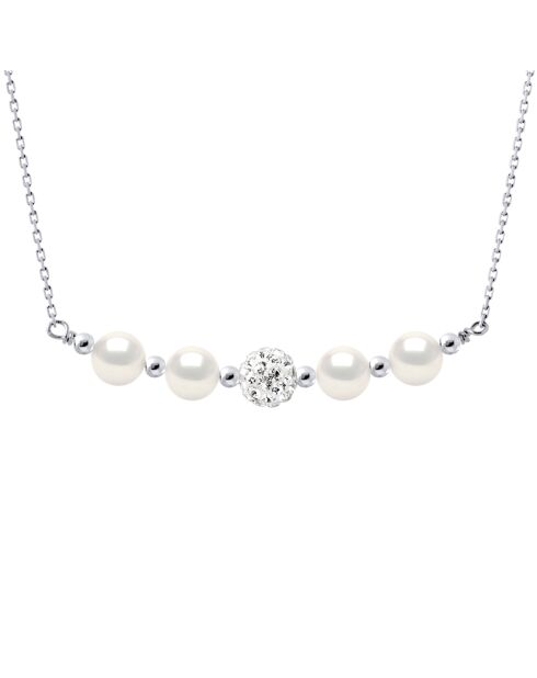 Collier Argent & Perles d'Eau Douce blanches