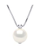 Halskette Capucine Silver & Freshwater Pearl aus weißem Naturperlmutt